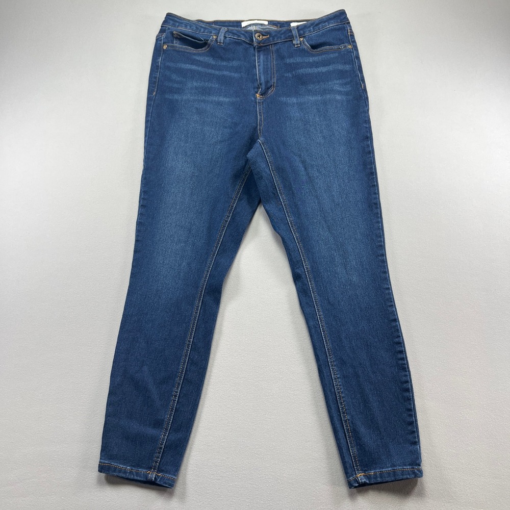 Ellen Tracy Jocelyn Skinny Jeans Womens 14W Blue Denim Cotton Stretch High Rise